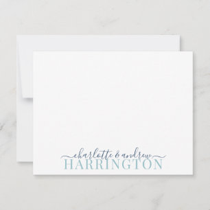 Pastel blauw en zeemacht notitiekaartje