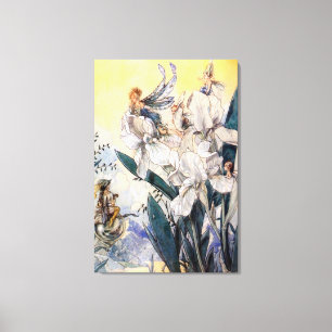  pastel blauw feeën canvas afdruk