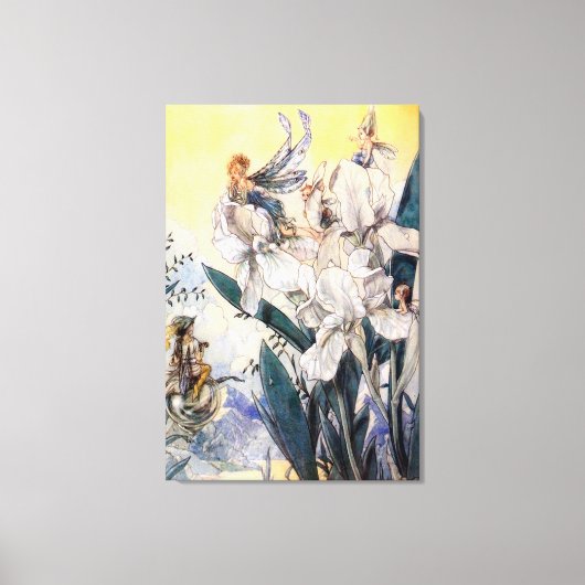  pastel blauw feeën canvas afdruk (Voorkant)