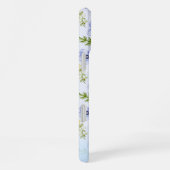 Pastel blauw geel bloemmotief groenpatroon op maat iPhone hoesje (Rechterkant)
