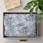 Pastel Blauw  Geïnspireerd Bloemen Teddyberen Tissuepapier (Geschenk)
