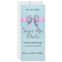 Pastel blauw gekleurd ontwerp met een strik