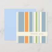 Pastel blauw gestript dank u kaarten (Voorkant / Achterkant)