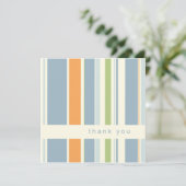 Pastel blauw gestript dank u kaarten (Staand voorkant)