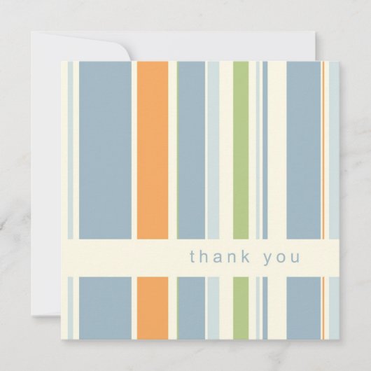 Pastel blauw gestript dank u kaarten (Voorkant)