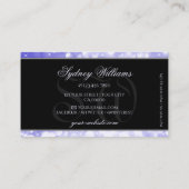 Pastel Blauw Glitter Sparkle Stars Monogram Zwart Visitekaartje (Achterkant)