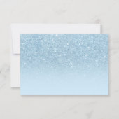 Pastel blauw glitter sparkles ombre dank u bedankkaart (Achterkant)