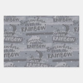 PASTEL BLAUW & GRIJS BABY ARTIKELEN BLOEMEN SPEELG INPAKPAPIER VEL (Voorkant 2)