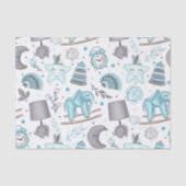 PASTEL BLAUW & GRIJS BABY BOY ITEMS TISSUEPAPIER (Voorkant)