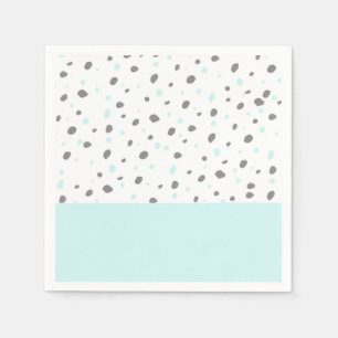Pastel blauw grijs waterverf polka dots patroon servet