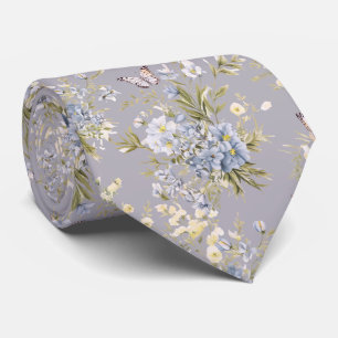 Pastel blauw grijs wilde bloem lente tuin bloemen stropdas