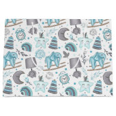 PASTEL BLAUW GRIJS WITTE BABYSPULLEN GROOT CADEAUZAKJE (Voorkant)