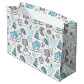 PASTEL BLAUW GRIJS WITTE BABYSPULLEN GROOT CADEAUZAKJE (Achterkant Gekanteld)