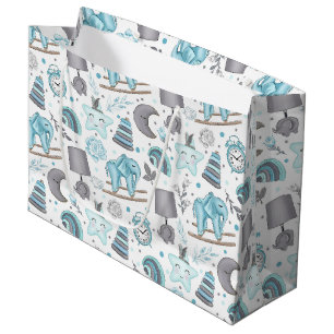 PASTEL BLAUW GRIJS WITTE BABYSPULLEN GROOT CADEAUZAKJE