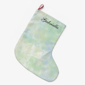 Pastel Blauw Groen Abstract gepersonaliseerd Grote Kerstsok (Voorkant (Hangend))