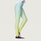 Pastel Blauw, Groen en Geel Ombre Fade Leggings (Rechts)
