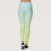 Pastel Blauw, Groen en Geel Ombre Fade Leggings (Achterkant)