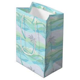 PASTEL BLAUW GROEN PAARS ZOMER PALMBOMEN MEDIUM CADEAUZAKJE