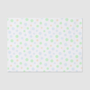 Pastel Blauw, Groene en Oranje Stippen Tissue Pape Tissuepapier