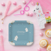 Pastel Blauw Halloween Baby shower Papier Bord (Feest)