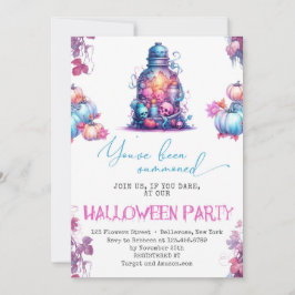 Pastel Blauw Halloween Party Feestelijke Leuke Uit Kaart