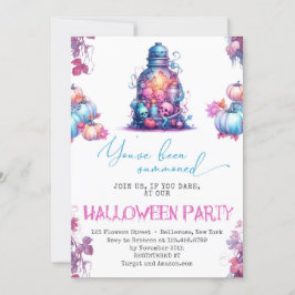 Pastel Blauw Halloween Party Feestelijke Leuke Uit Kaart