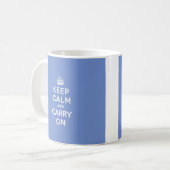 Pastel blauw kalm houden en doorgaan koffiemok (Voorkant links)