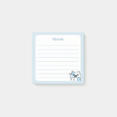 Pastel Blauw Kawaii Chibi Lachende kat Post-it® Notes (Voorkant)