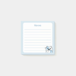 Pastel Blauw Kawaii Chibi Lachende kat Post-it® Notes