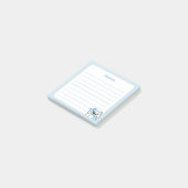 Pastel Blauw Kawaii Chibi Lachende kat Post-it® Notes (Schuin)