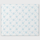 Pastel Blauw Kerstmis Sneeuwvlok Cadeaupapier (Vlak)