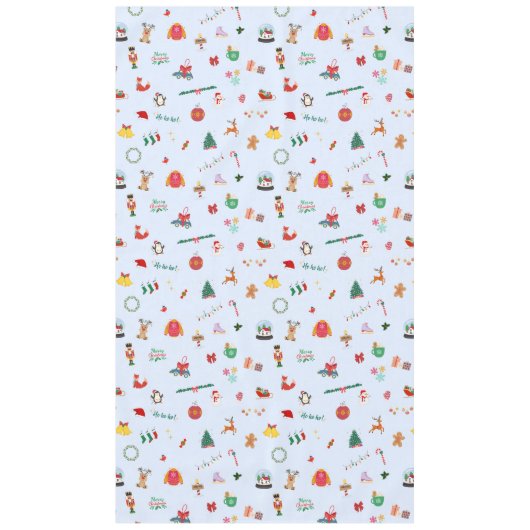 Pastel blauw Kerstmisdecoratie tafel Tafelkleed (Voorkant)