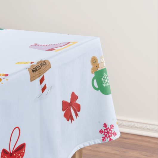 Pastel blauw Kerstmisdecoratie tafel Tafelkleed (Voorbeeld)