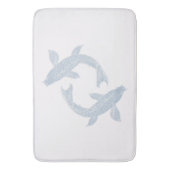 Pastel Blauw Koi Vis Badmat (Voorkant Verticaal)
