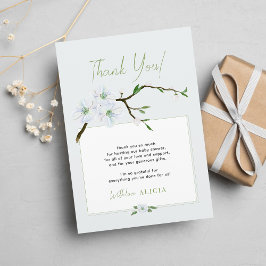 Pastel blauw lente bloemenjongen baby shower bedankkaart