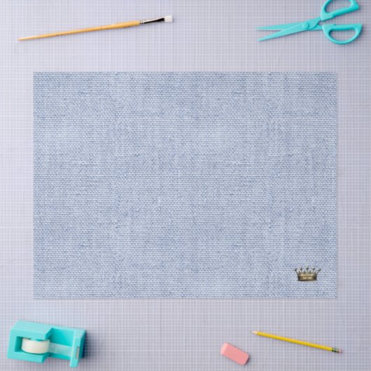 Pastel Blauw Linnen Koninklijke Kroonprins Chique  Tissuepapier (Craft)