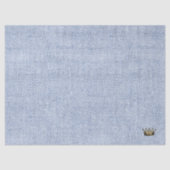 Pastel Blauw Linnen Koninklijke Kroonprins Chique  Tissuepapier (Voorkant)