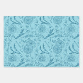 Pastel Blauw & Marine Warm Winter Kerstkunst Inpakpapier Vel (Voorkant)