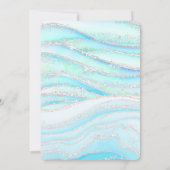 pastel blauw marmer Doop baby boy uitnodiging (Achterkant)