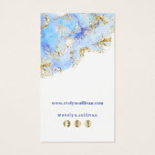 Pastel blauw marmermodel visitekaartje (Achterkant)