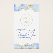 Pastel blauw marmermodel visitekaartje (Voorkant)