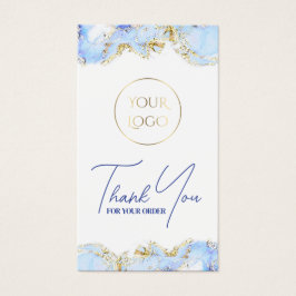 Pastel blauw marmermodel visitekaartje