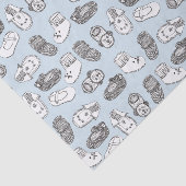 Pastel blauw met handgetekende Baby Tissuepapier (Detail)