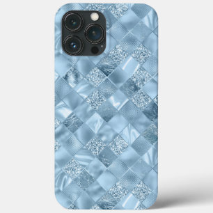 Pastel Blauw Metallic Chique Elegante Glitter Case-Mate iPhone Case