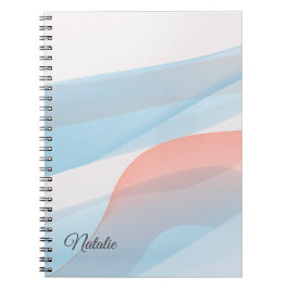 Pastel blauw minimal naam Spiral Photo Notitieboek
