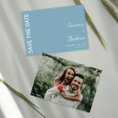 Pastel Blauw Minimalist Plain Chic Artsy Bruiloft Kaart