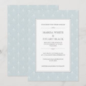 Pastel Blauw Moderne Art Deco bruiloft uitnodiging (Voorkant / Achterkant)