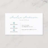 Pastel Blauw Moderne Professionele Sociale Media Visitekaartje (Achterkant)