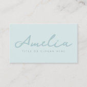 Pastel Blauw Moderne Professionele Sociale Media Visitekaartje (Voorkant)