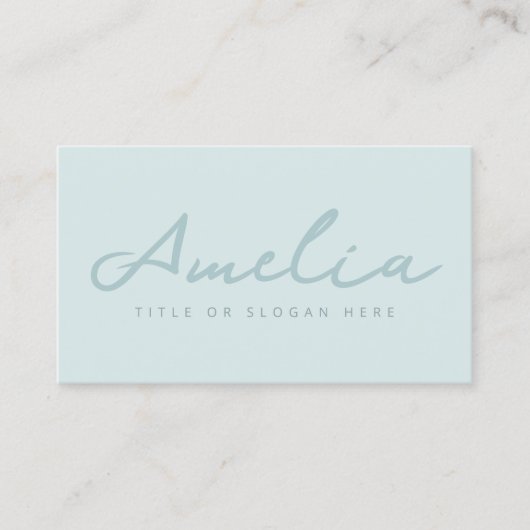 Pastel Blauw Moderne Professionele Sociale Media Visitekaartje (Voorkant)